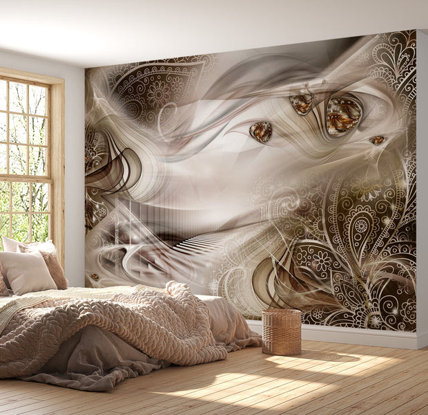 Peel & Stick Glam Wall Mural - Autumn Evenings Brown - Removable Wall Decals