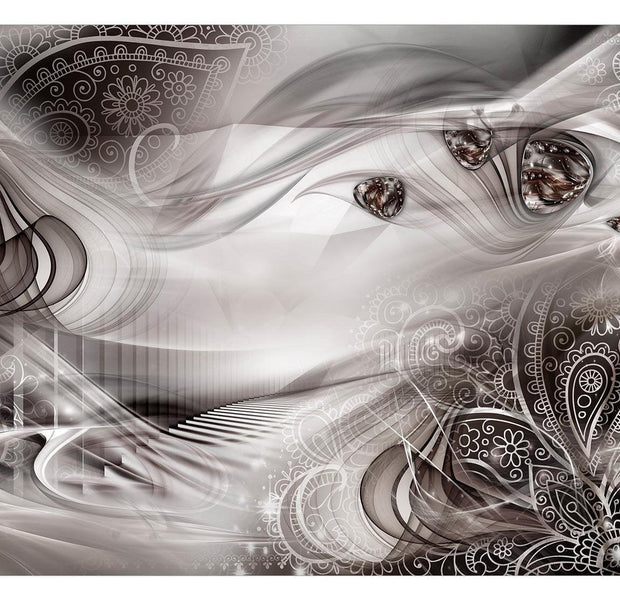 Peel & Stick Glam Wall Mural - Autumn Evenings Grey - Removable Wall Decals