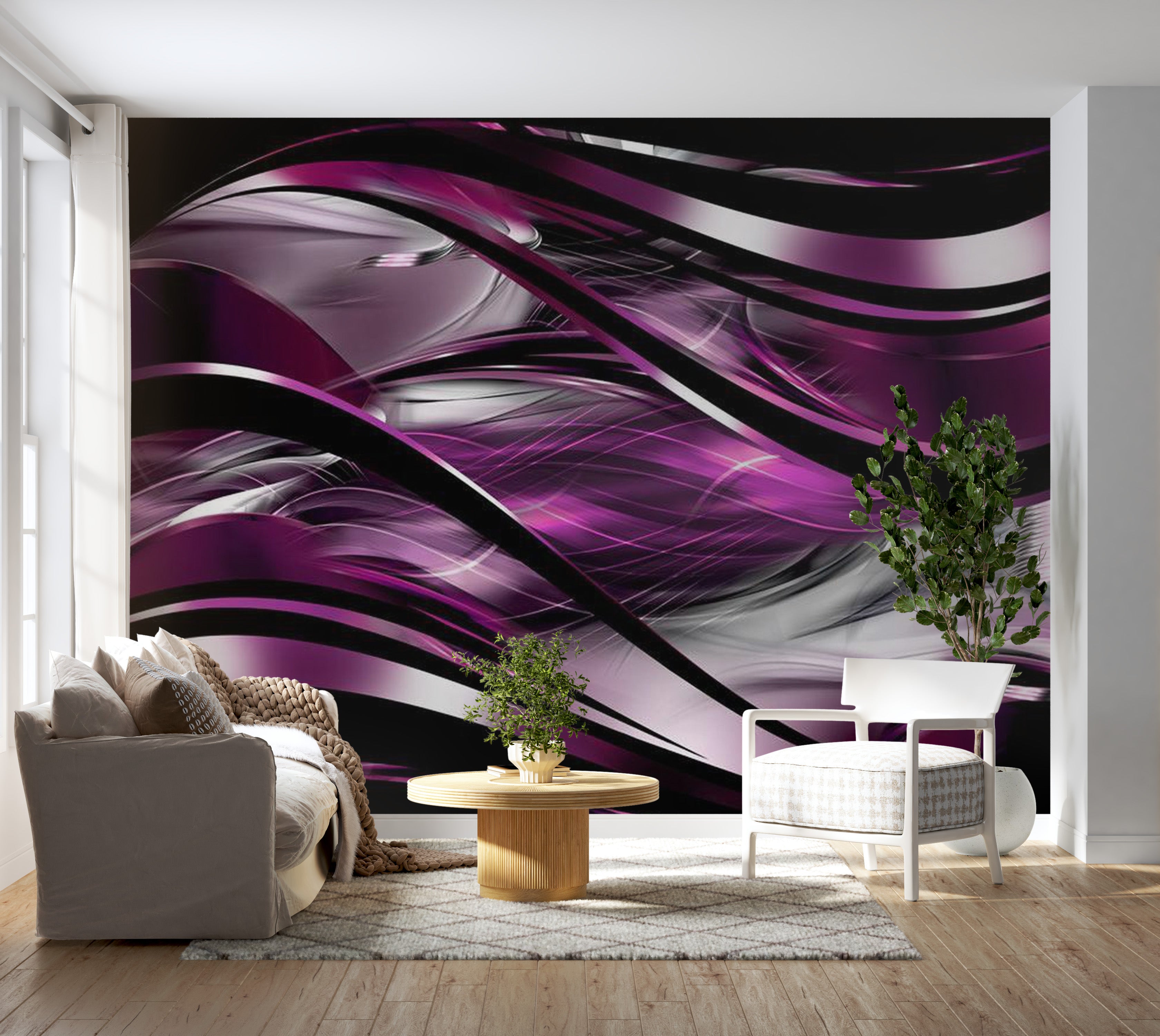 Peel & Stick Glam Wall Mural - Blueberry Dream - Removable Wall Decals