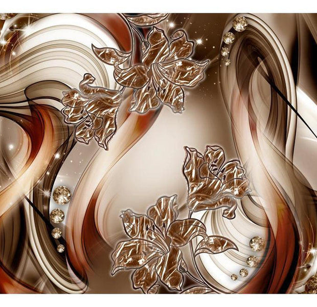 Peel & Stick Glam Wall Mural - Brown Symphony - Removable Wall Decals
