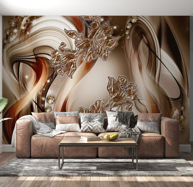 Peel & Stick Glam Wall Mural - Brown Symphony - Removable Wall Decals