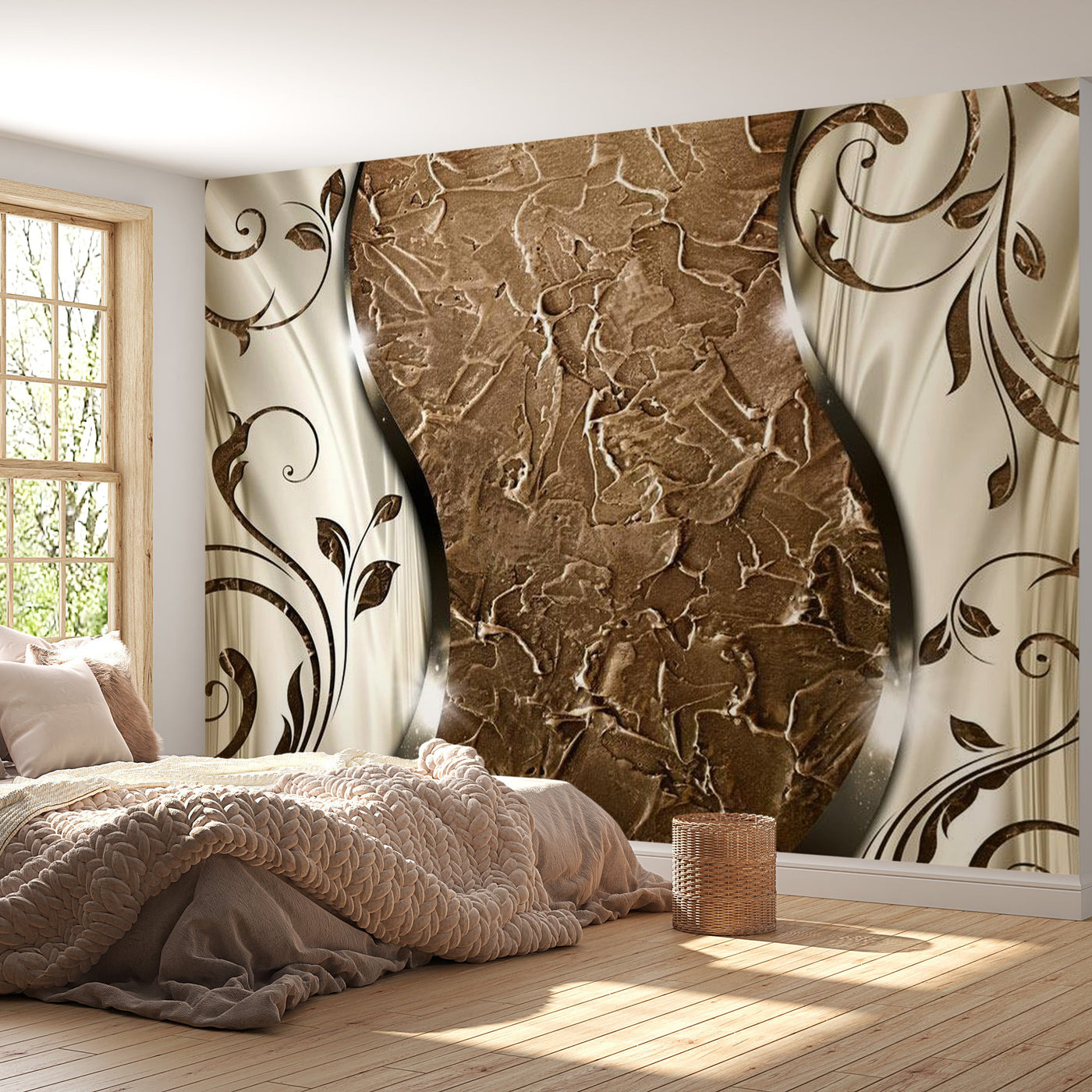 Peel & Stick Glam Wall Mural - Brown Twigs - Removable Wall Decals
