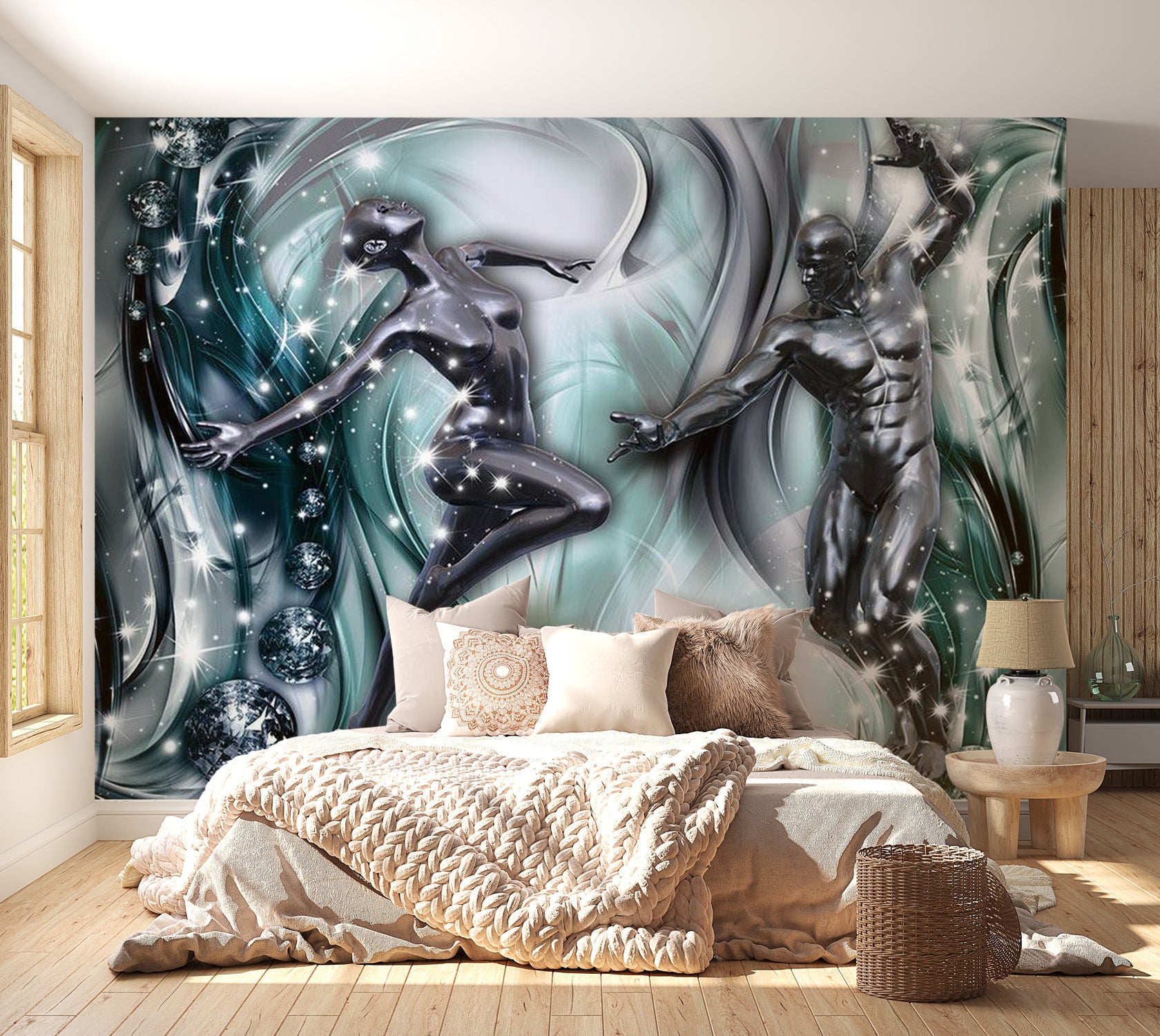 Peel & Stick Glam Wall Mural - Dance Of Senses - Removable Wall Decals