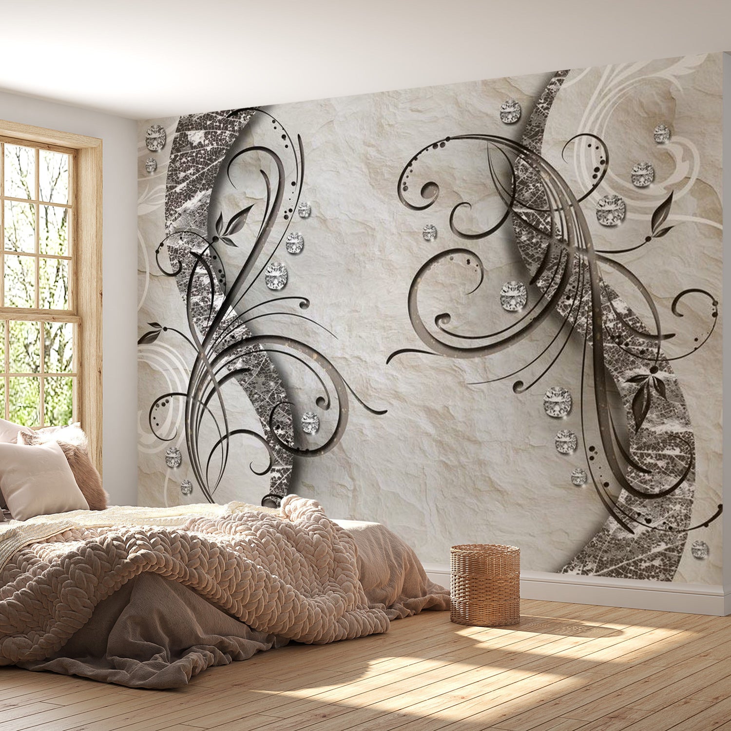 Peel & Stick Glam Wall Mural - Diamond Trail - Removable Wall Decals