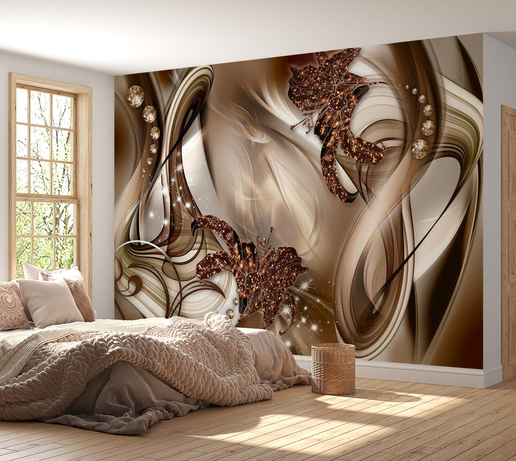 Peel & Stick Glam Wall Mural - Eccentric Composition - Removable Wall Decals