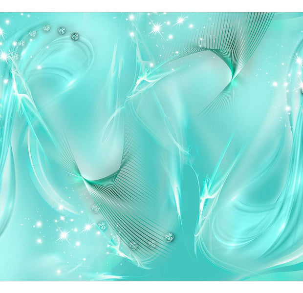 Peel & Stick Glam Wall Mural - Enchanted Turquoise - Removable Wall Decals