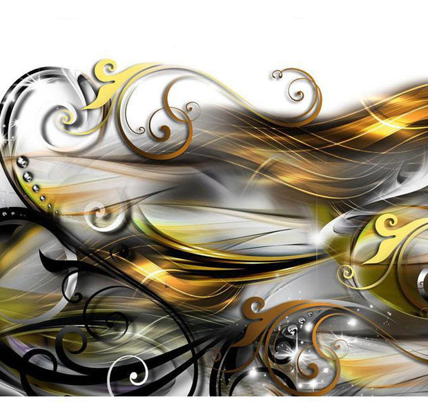 Peel & Stick Glam Wall Mural - Gold Expression - Removable Wall Decals
