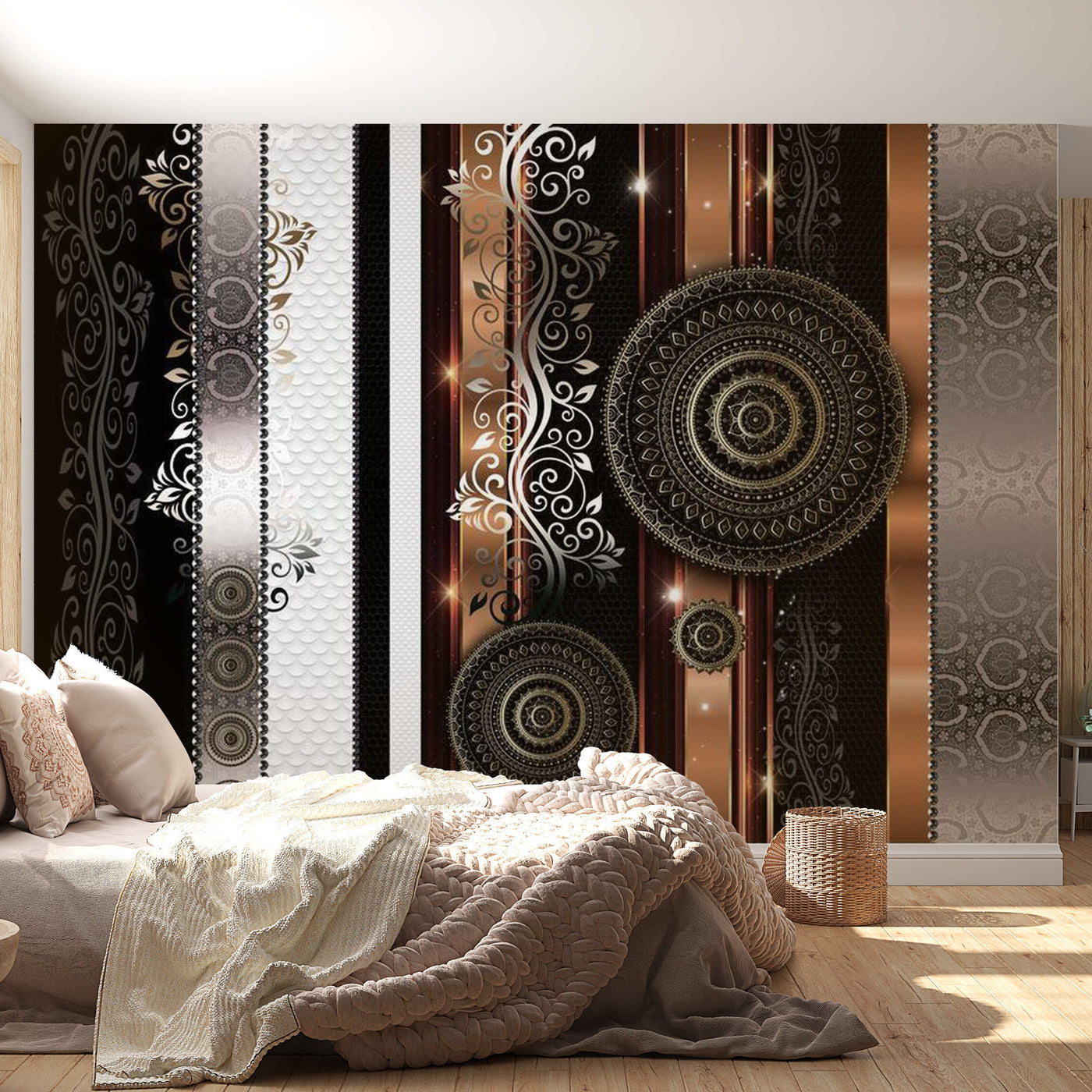 Peel & Stick Glam Wall Mural - Gold Harmony - Removable Wall Decals