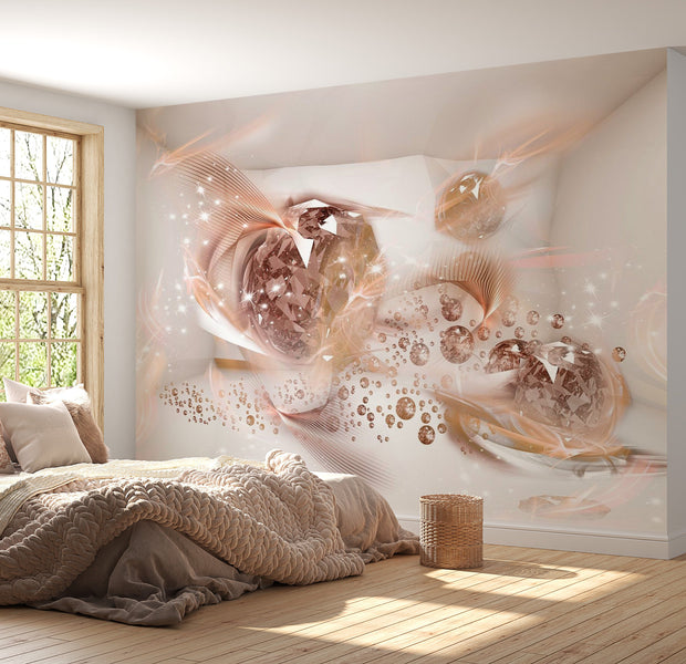 Peel & Stick Glam Wall Mural - Lovely Autumn Pink - Removable Wall Decals