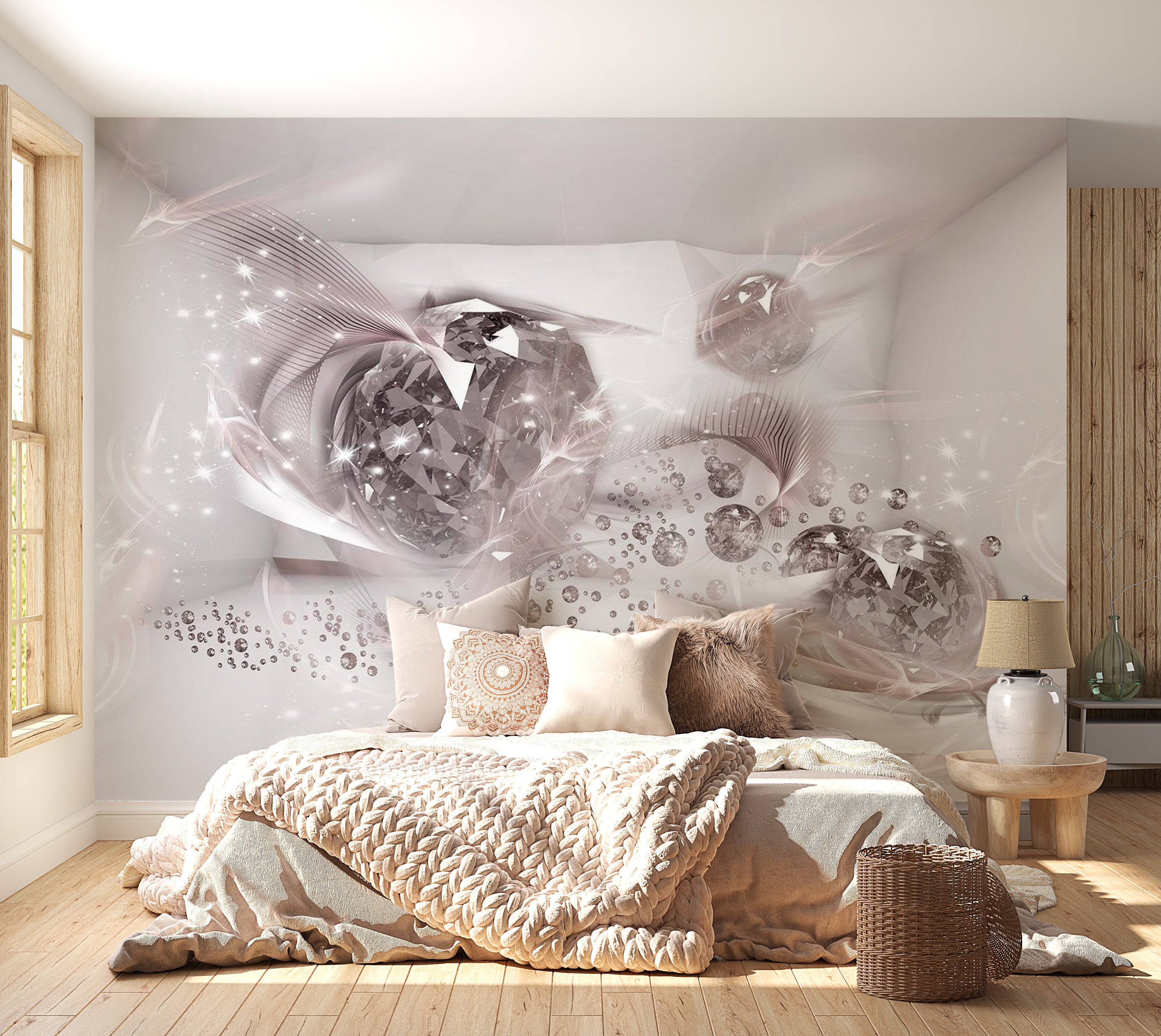 Peel & Stick Glam Wall Mural - Lovely Autumn Violet - Removable Wall Decals