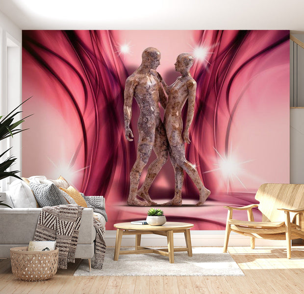 Peel & Stick Glam Wall Mural - Marble Dance - Removable Wall Decals