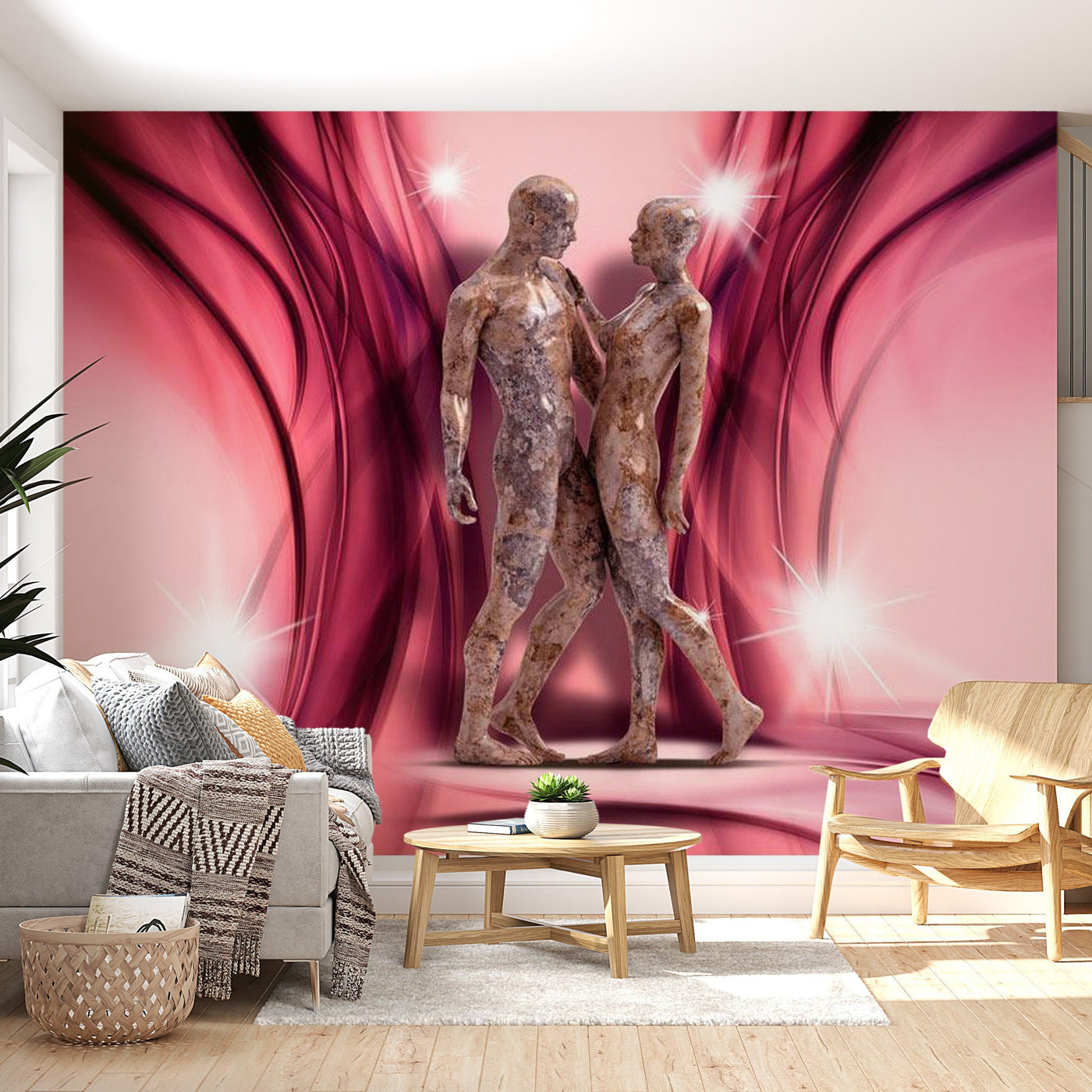 Peel & Stick Glam Wall Mural - Marble Dance - Removable Wall Decals
