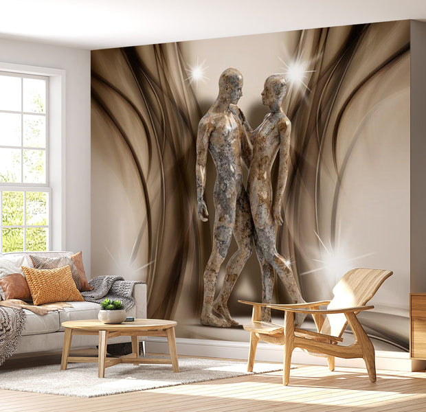 Peel & Stick Glam Wall Mural - Marble Embrace - Removable Wall Decals