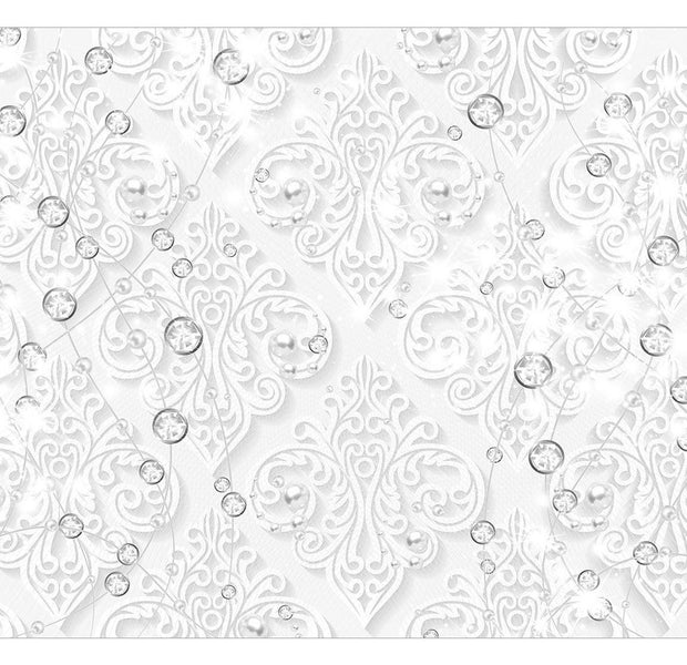 Peel & Stick Glam Wall Mural - Ornaments With Diamonds - Removable Wall Decals