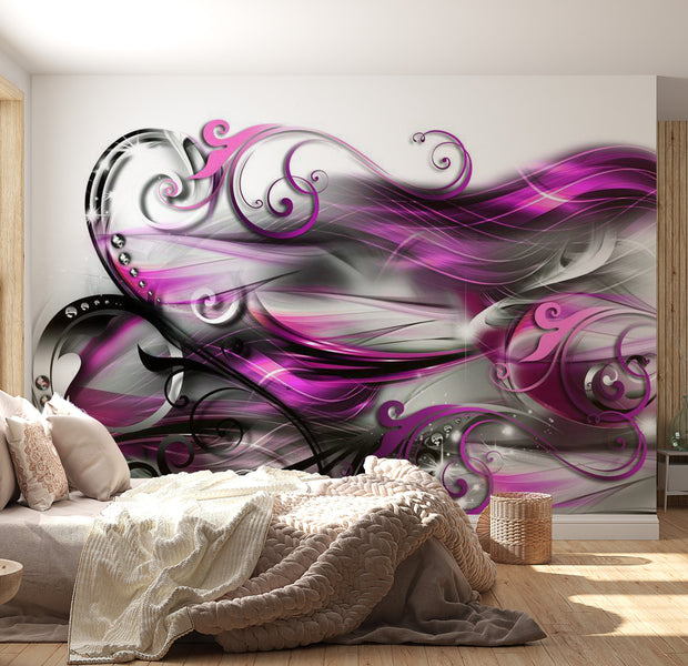 Peel & Stick Glam Wall Mural - Purple Expression - Removable Wall Decals