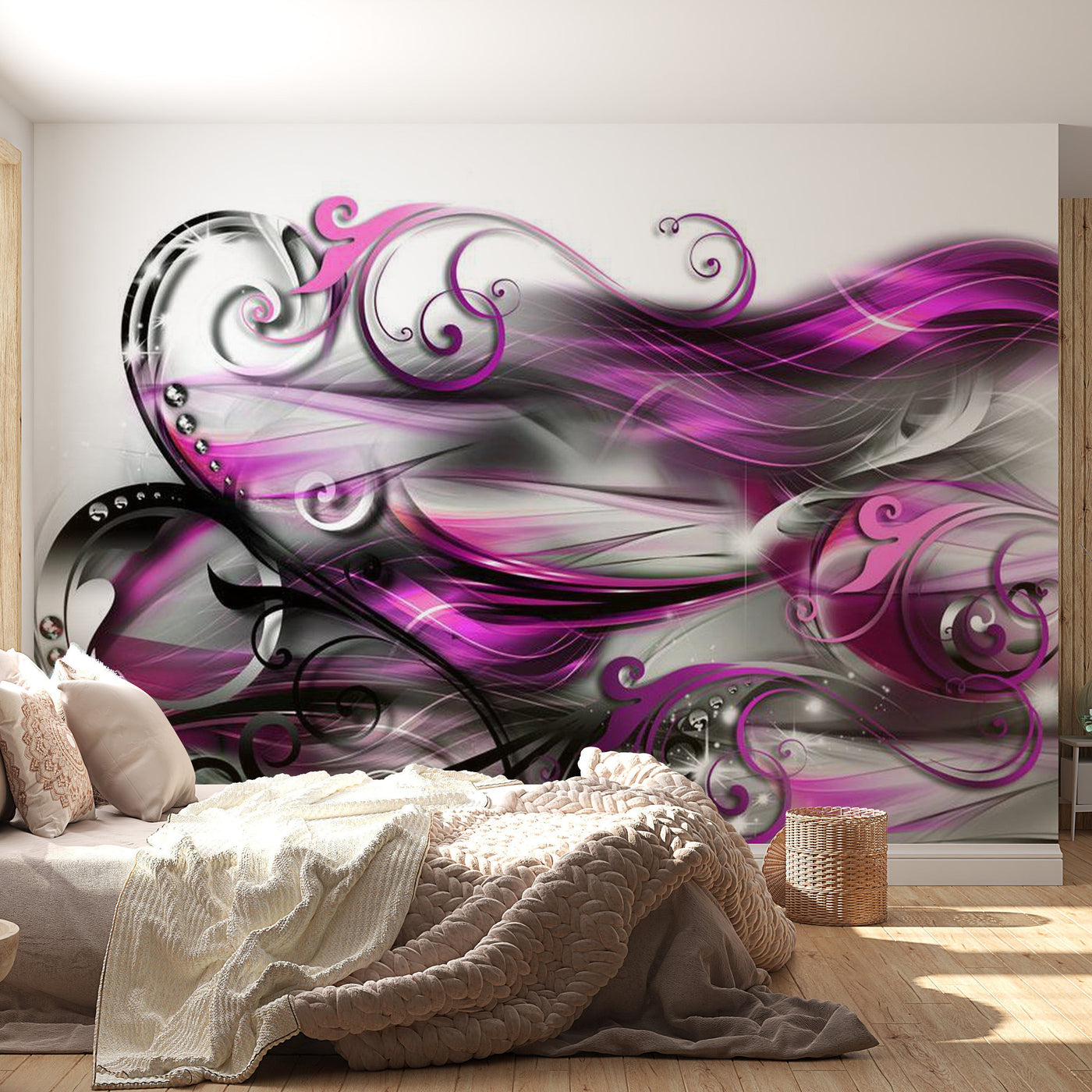 Peel & Stick Glam Wall Mural - Purple Expression - Removable Wall Decals