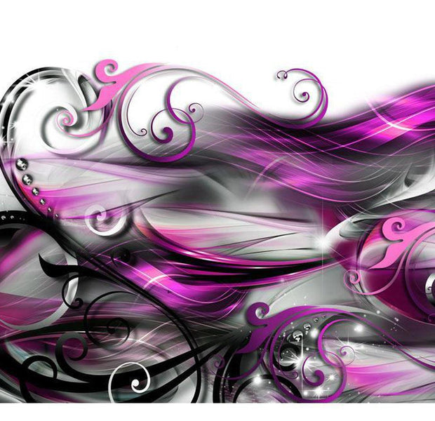 Peel & Stick Glam Wall Mural - Purple Expression - Removable Wall Decals