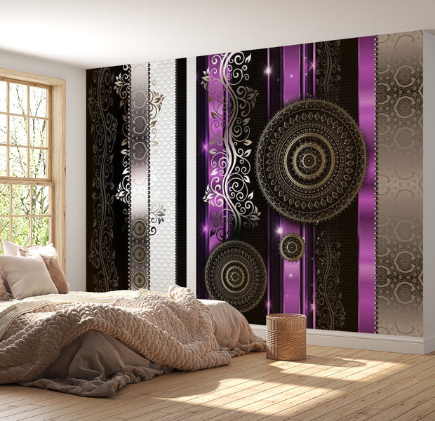 Peel & Stick Glam Wall Mural - Purple Harmony - Removable Wall Decals