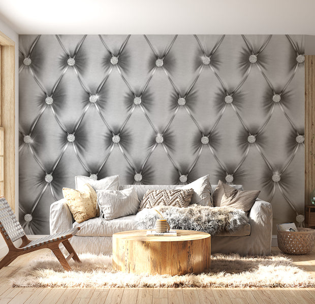 Peel & Stick Glam Wall Mural - Silver Luxury - Removable Wall Decals