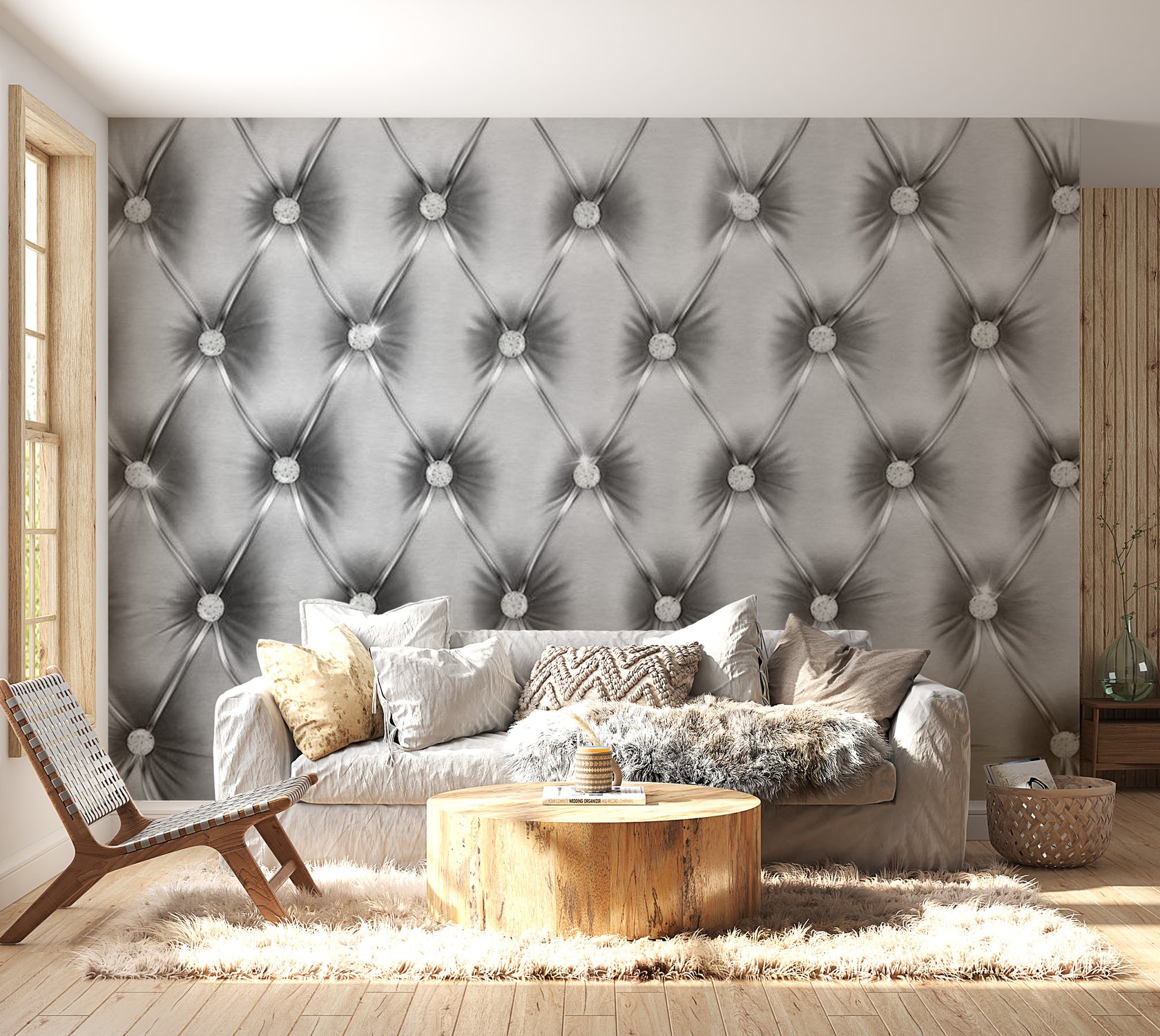 Peel & Stick Glam Wall Mural - Silver Luxury - Removable Wall Decals