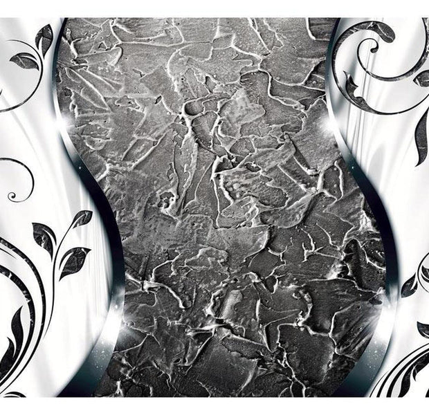 Peel & Stick Glam Wall Mural - Silver Twigs - Removable Wall Decals