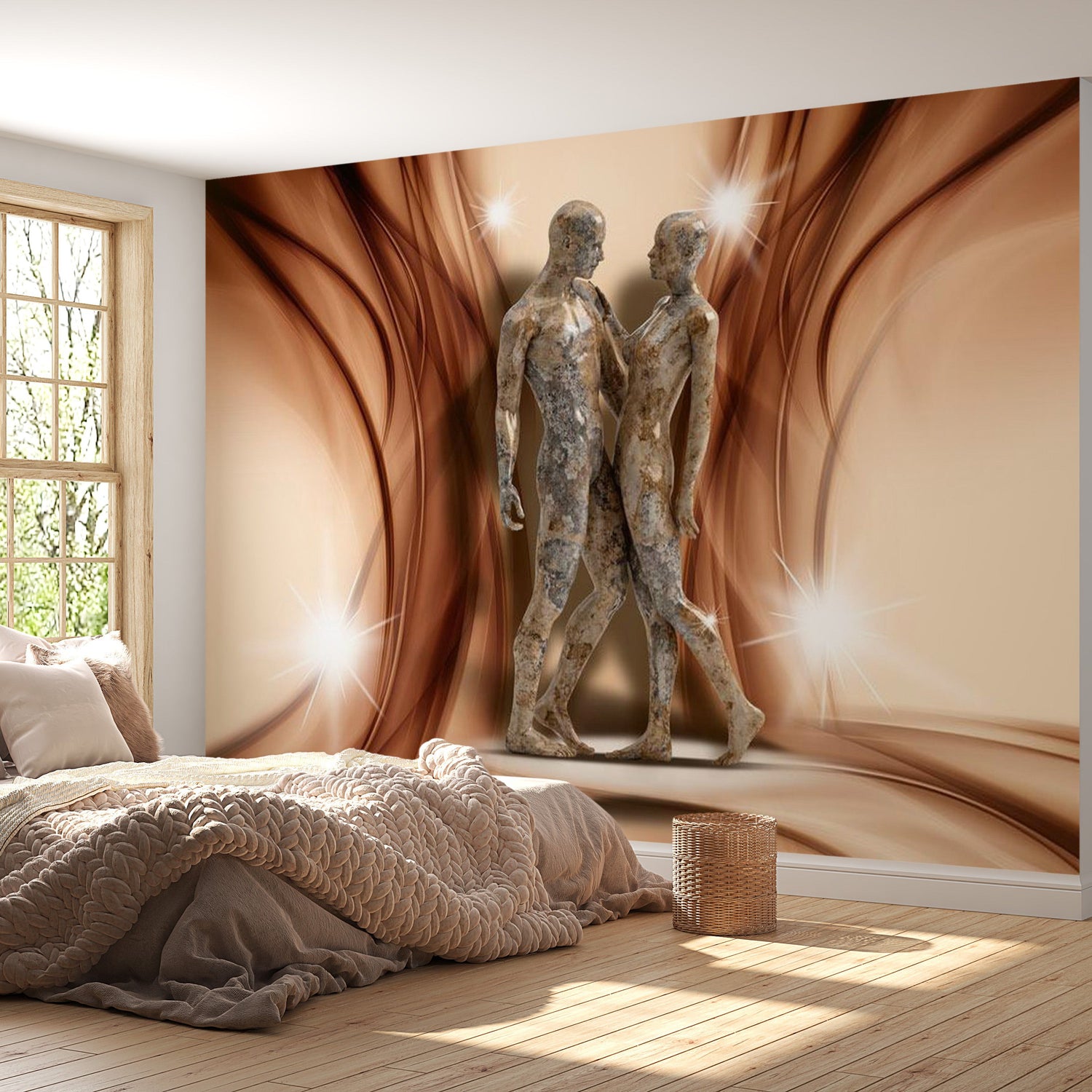 Peel & Stick Glam Wall Mural - Stone Couple - Removable Wall Decals