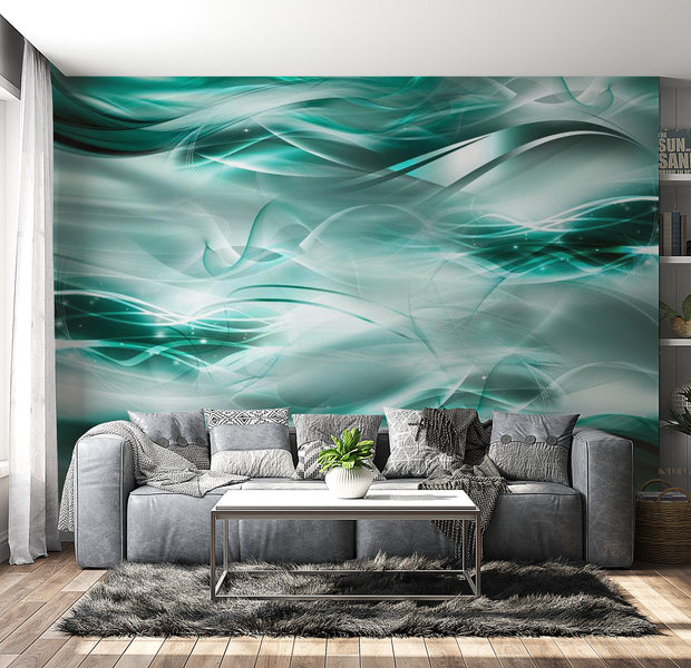 Peel & Stick Glam Wall Mural - Turquoise Ocean - Removable Wall Decals
