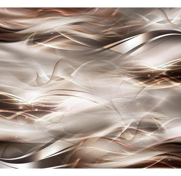 Peel & Stick Glam Wall Mural - Umber Waves - Removable Wall Decals