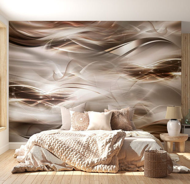 Peel & Stick Glam Wall Mural - Umber Waves - Removable Wall Decals