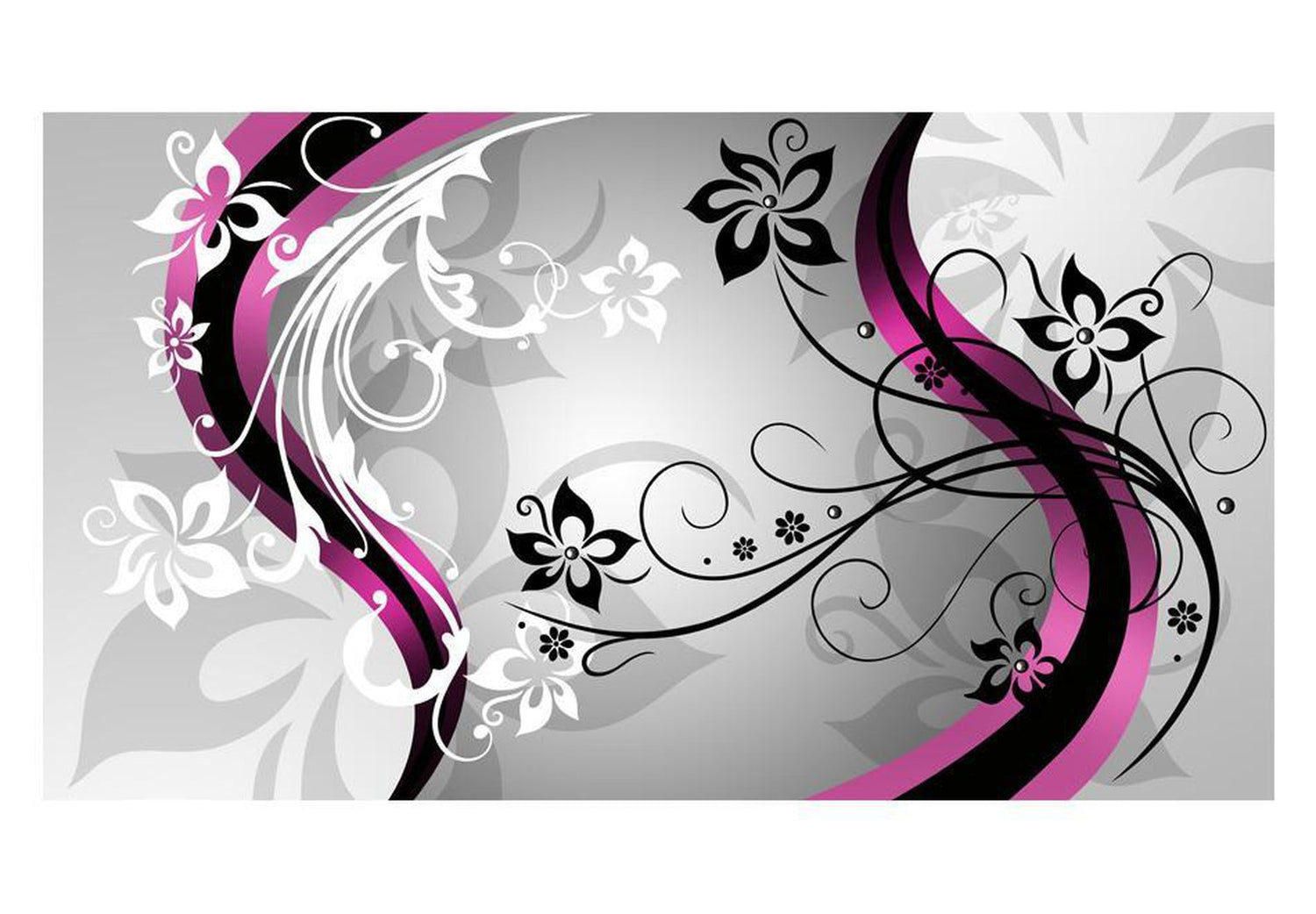 Peel & Stick Glam Wall Mural - Art-Flowers Pink - Removable Wall Decals