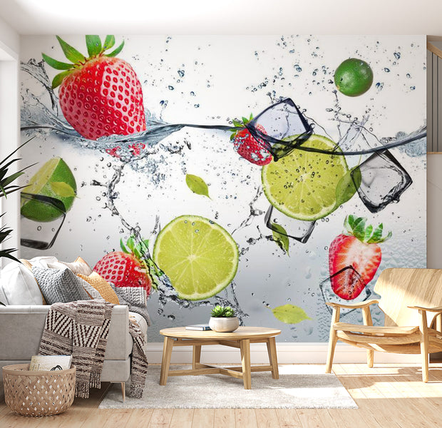 Peel & Stick Kitchen Wall Mural - Fruit Cocktail - Removable Wall Decals