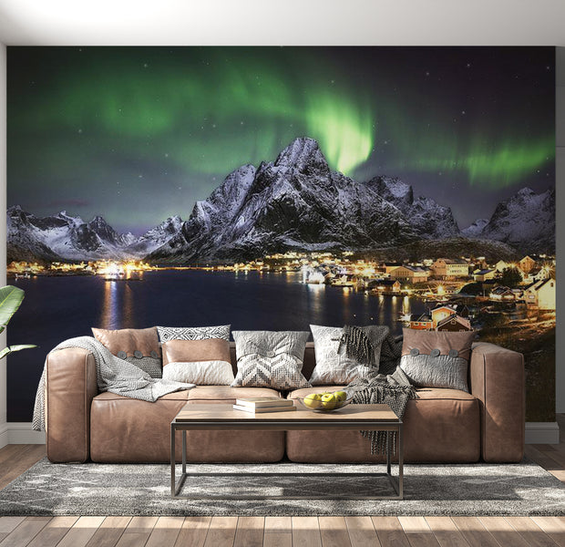 Peel & Stick Nature Wall Mural - Aurora Borealis - Removable Wall Decals