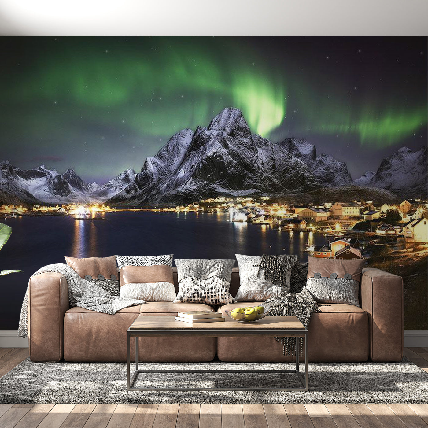 Peel & Stick Nature Wall Mural - Aurora Borealis - Removable Wall Decals