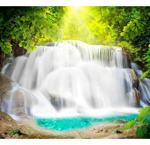 Peel & Stick Nature Wall Mural - Arcadian Waterfall - Removable Wall Decals