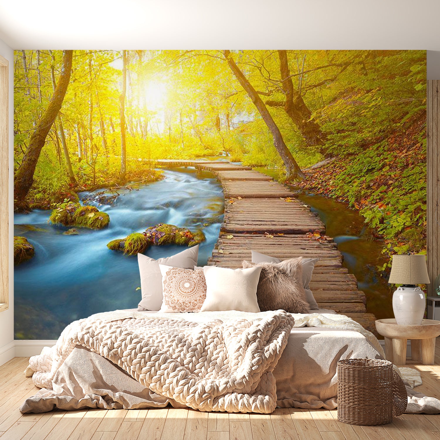 Peel & Stick Nature Wall Mural - Forest Walkway - Removable Wall Decals