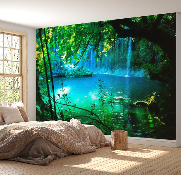 Peel & Stick Nature Wall Mural - Kursunlu Waterfalls Antalya, Turkey - Removable Wall Decals