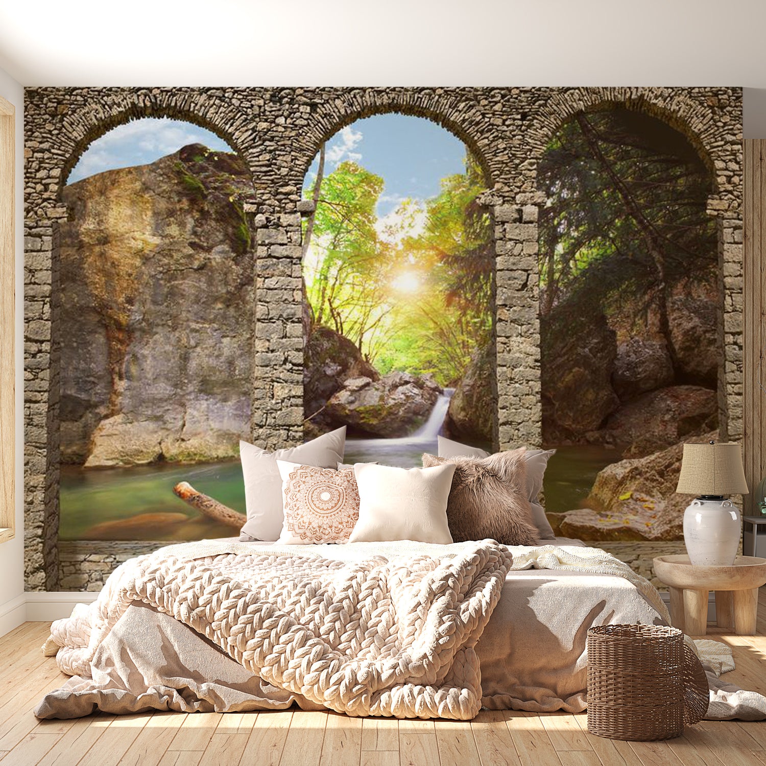 Peel & Stick Nature Wall Mural - Morning Relaxation - Removable Wall Decals