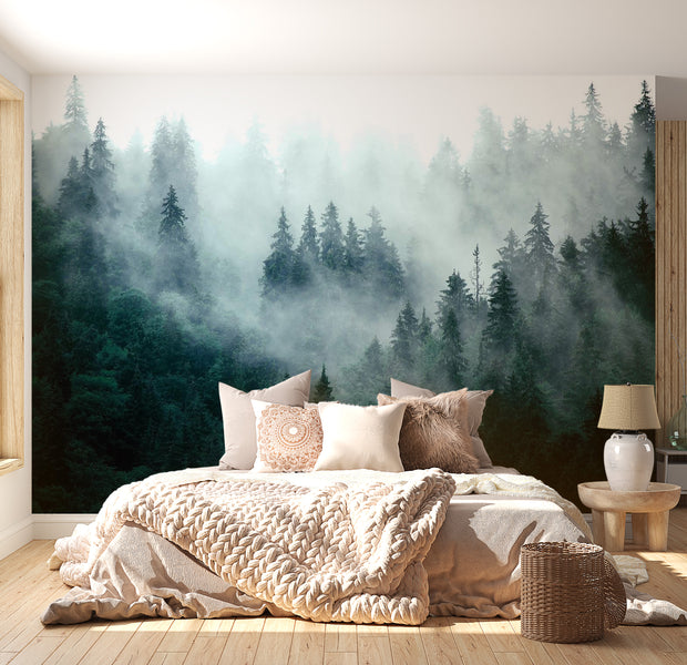 Peel & Stick Nature Wall Mural - Misty Mountains - Removable Wall Decals