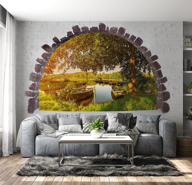 Peel & Stick Nature Wall Mural - Summer Lake - Removable Wall Decals