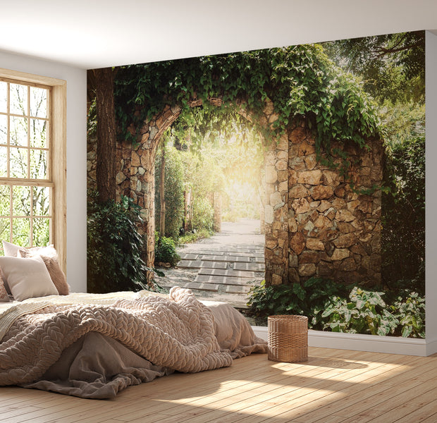 Peel & Stick Nature Wall Mural - Sunny Alley - Removable Wall Decals