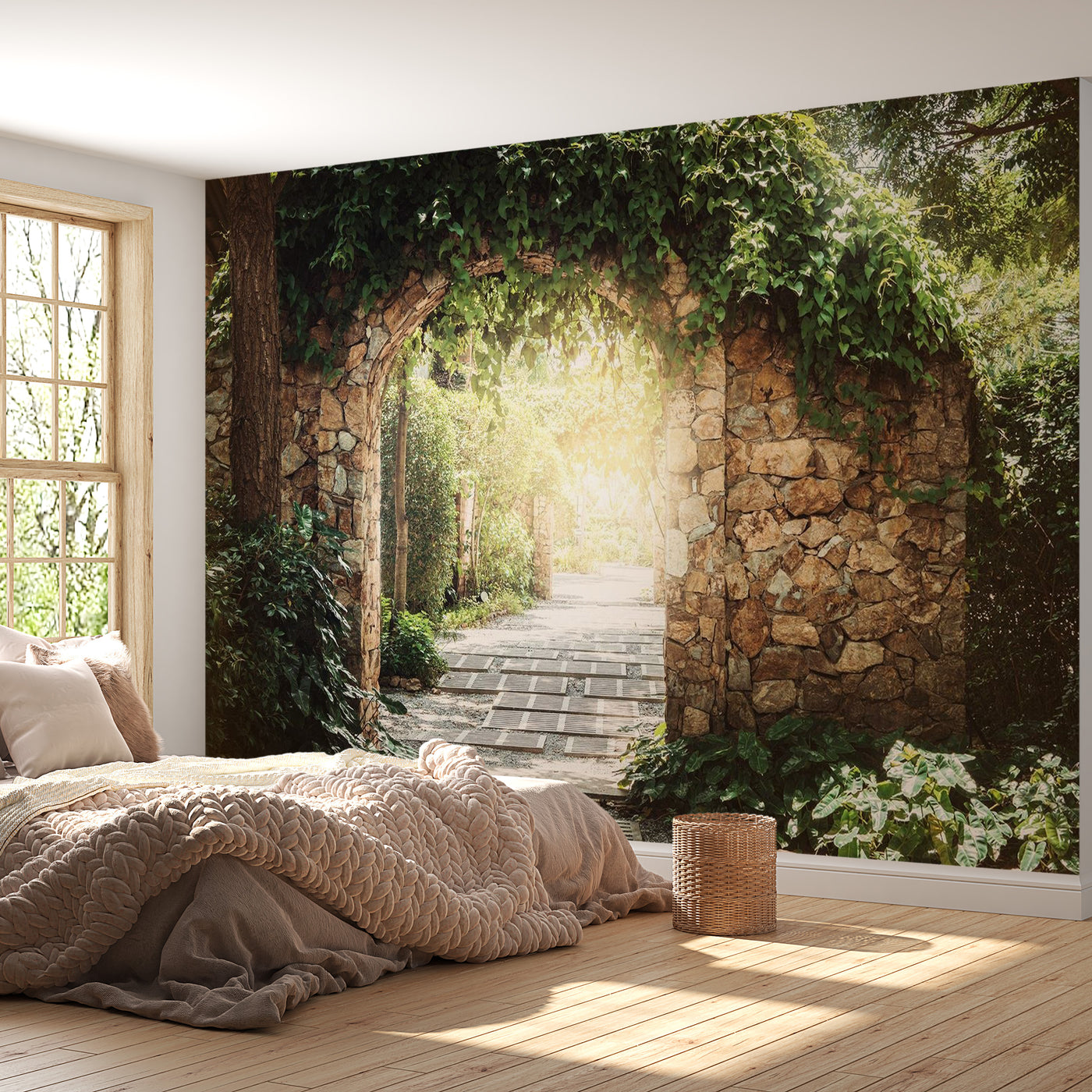 Peel & Stick Nature Wall Mural - Sunny Alley - Removable Wall Decals