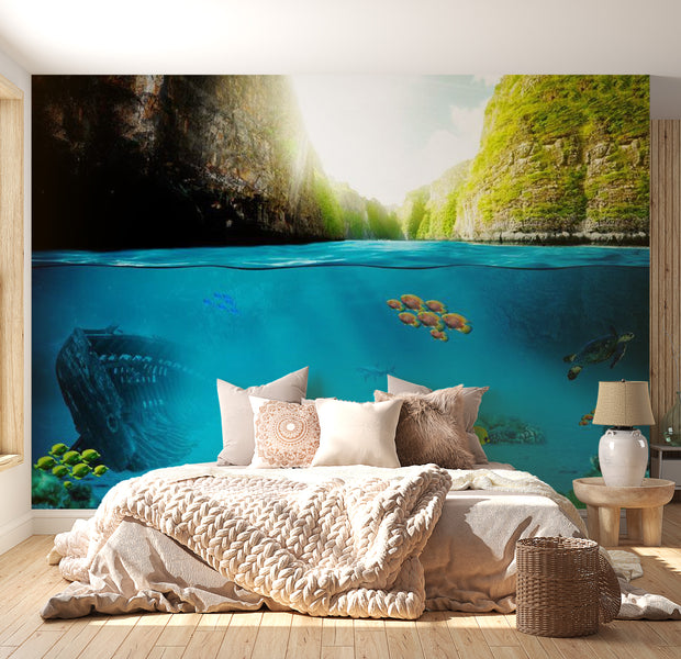 Peel & Stick Nature Wall Mural - Under The Waterline - Removable Wall Decals