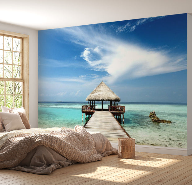 Peel & Stick Tropical Wall Mural - Holiday Adventure - Removable Wall Decals