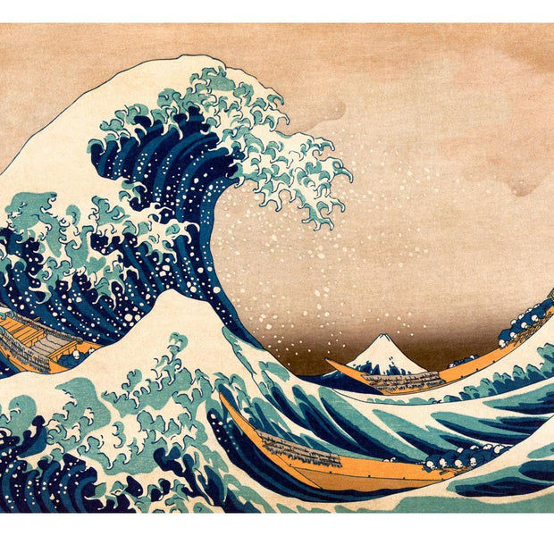 Peel & Stick Tropical Wall Mural - The Great Wave Off Kanagawa Reproduction - Removable Wall Decals