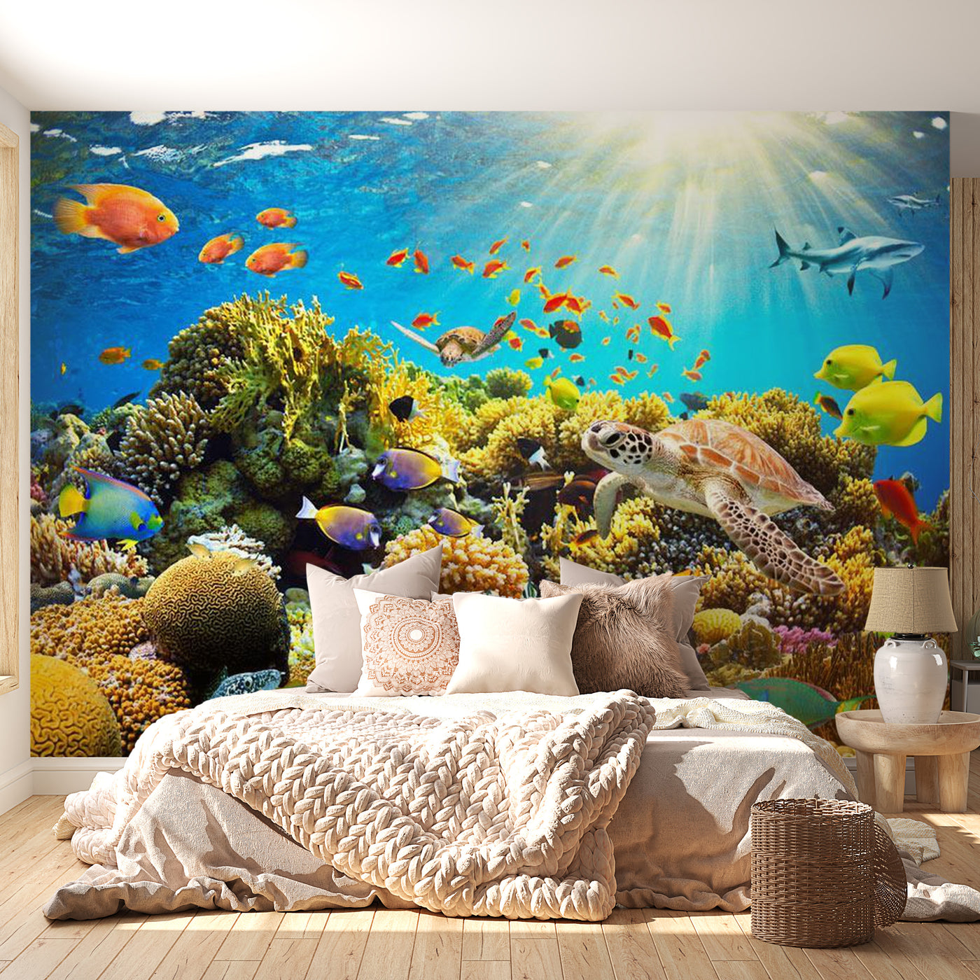 Peel & Stick Tropical Wall Mural - Underwater Land - Removable Wall Decals