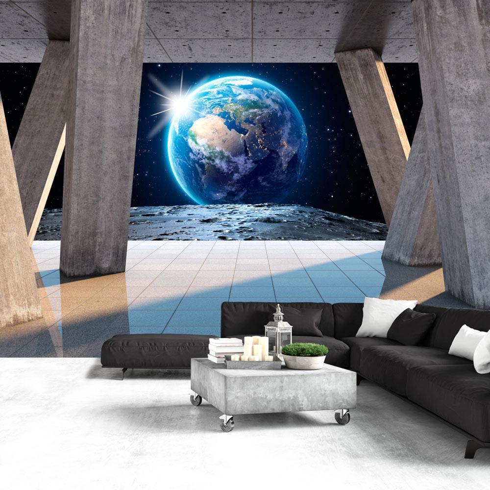 Peel & Stick Space 3D Wall Mural - Moon Walk - Removable Wall Decals