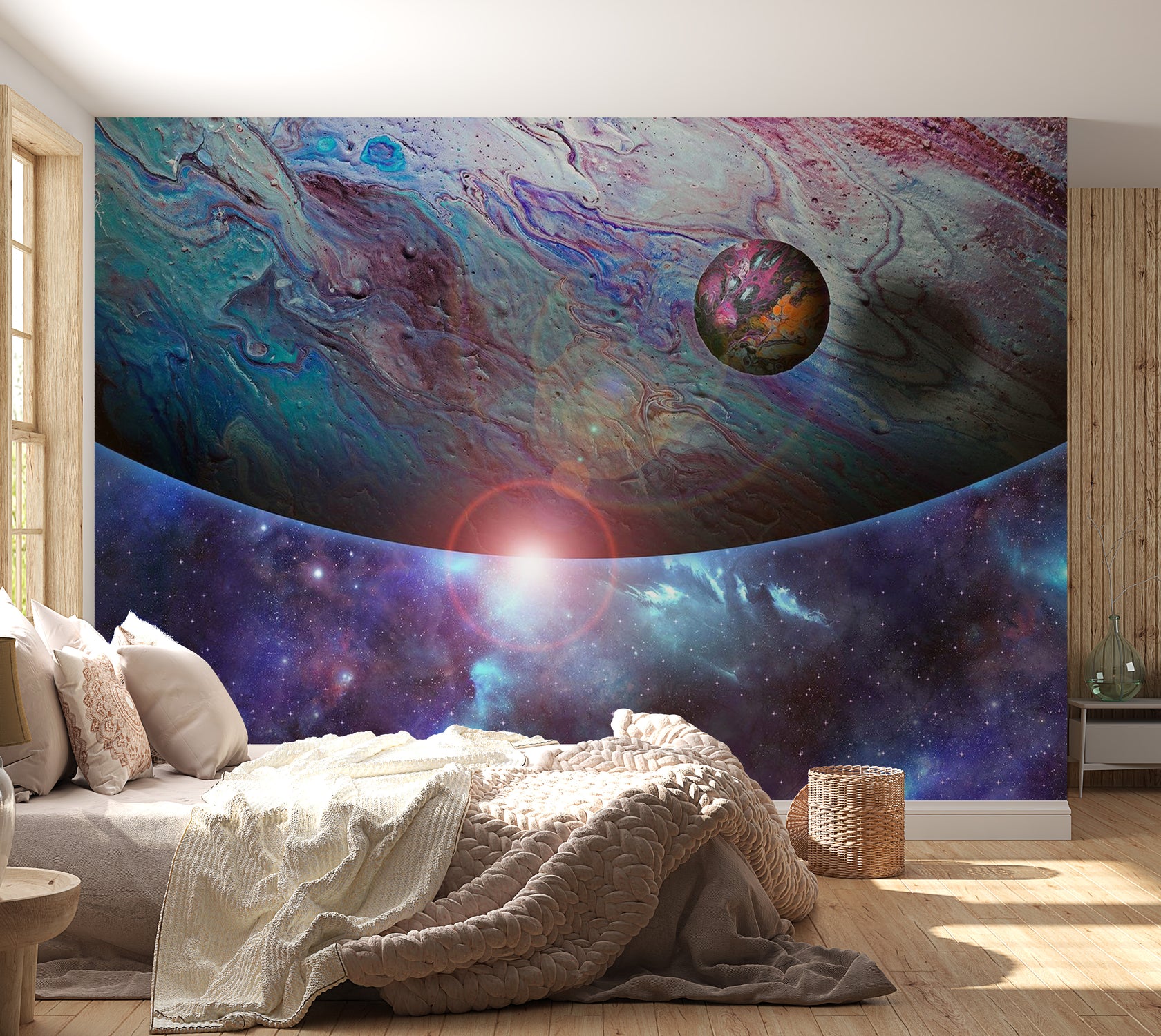 Peel & Stick Space Wall Mural - In Orbit - Removable Wall Decals