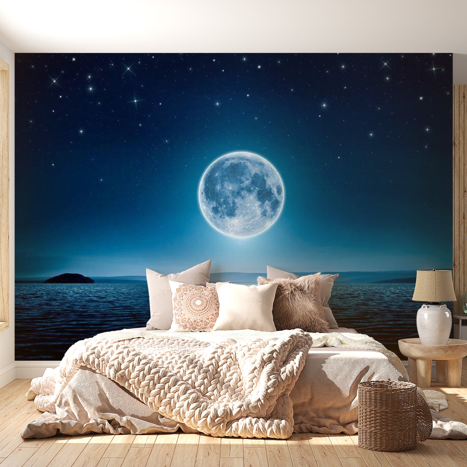 Peel & Stick Space Wall Mural - Moonlit Night - Removable Wall Decals