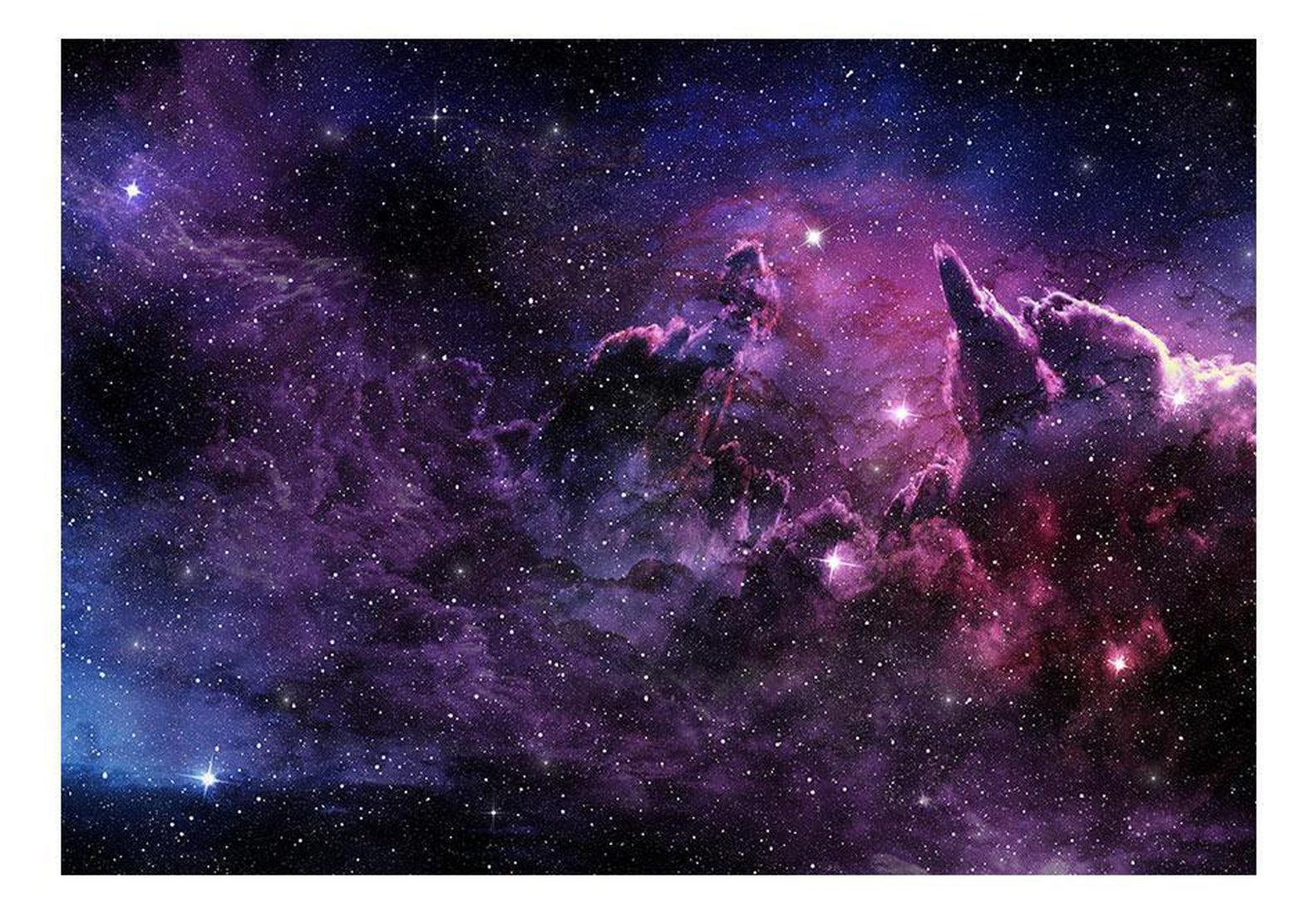 Peel & Stick Space Wall Mural - Purple Nebula - Removable Wall Decals