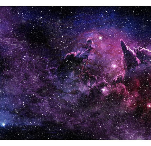 Peel & Stick Space Wall Mural - Purple Nebula - Removable Wall Decals